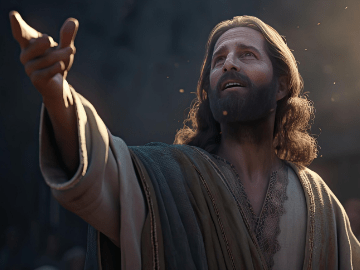 What does the Bible teach Jesus did to resist temptation? Jesus motioning up to the sky